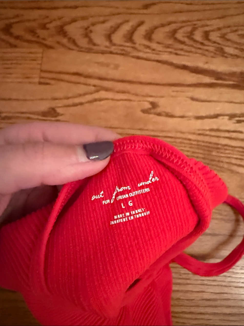 Out from under Ribbed V-Neck Halter Top - Red - Picture 3 of 3